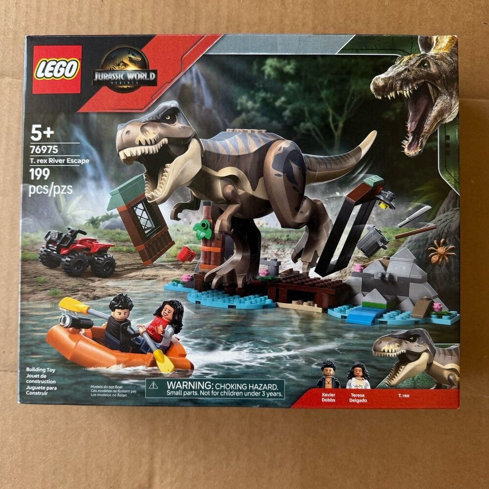 LEGO 76975 Jurassic World T. Rex River Escape Dinosaur Set Kit Park New Sealed